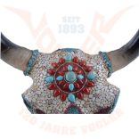 Bika koponya színes kövekkel díszitve