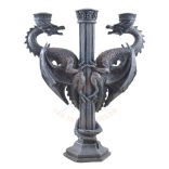 3-ágú sárkányos gyertyatartó