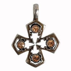 Viktoriánus kereszt medál Swarovski kristállyal