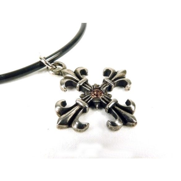 Anjou lily cross pendant