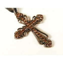 Goth cross necklace with Swarovski crystals