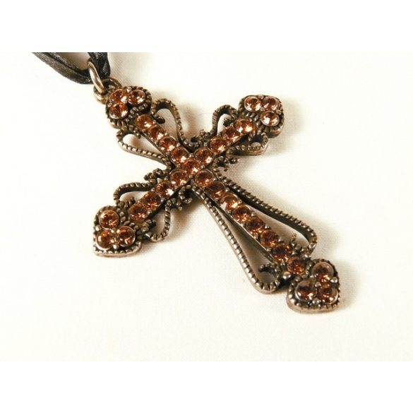 Goth cross necklace with Swarovski crystals