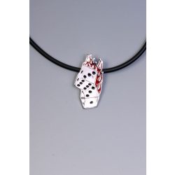 Rockabilly lángoló dobókocka medál