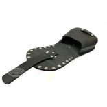 Bőr tarsoly V-blokk dísszel