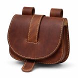 Sötétbarna bőr tarsoly övtáska – valódi marhabőrből