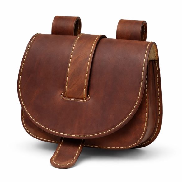 Sötétbarna bőr tarsoly övtáska – valódi marhabőrből