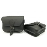 Black leather belt bag