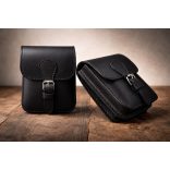  Fekete dupla fakkos, valódi marhabőr övtáska