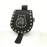 Szegecses bőr tarsoly sasfej dísszel