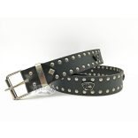 Bőr öv franciakártya fém díszekkel