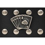 Bőr öv franciakártya fém díszekkel