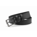 Klasszikus marhabőr öv ezüst színű nyelves csattal – 4 cm