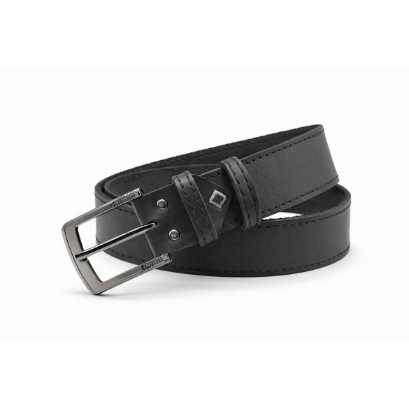 Klasszikus marhabőr öv ezüst színű nyelves csattal – 4 cm