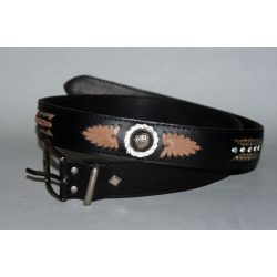 Bőr öv kígyóbőr betéttel