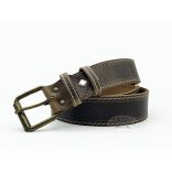 Barna bőr öv dísztűzéssel