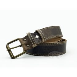 Barna bőr öv dísztűzéssel