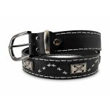 BELT52 fekete marhabőr öv kézi varrással
