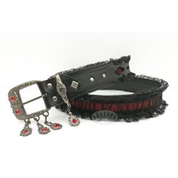 Vörös Csipkés Női öv Swarovski kristállyal