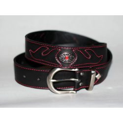 Bőr öv piros varrással