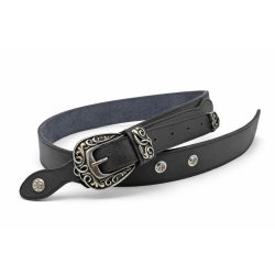 Marhabőr öv kelta mintás csattal és patentos méretállítással