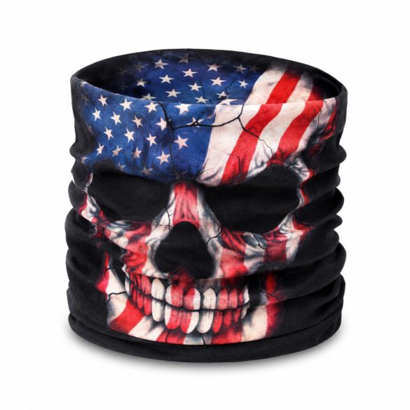 Koponya és amerikai zászló mintás csősál – CSS08