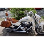 Barna oldaltáska-és tankbőr szett