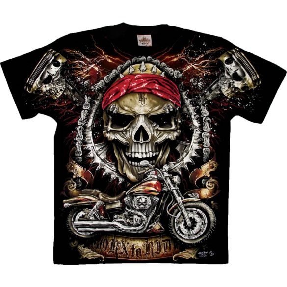 Born To Ride Skull póló