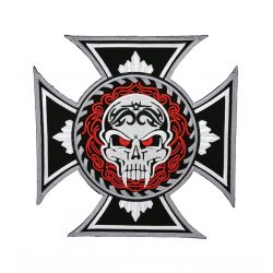 Vaskereszt koponya felvarró