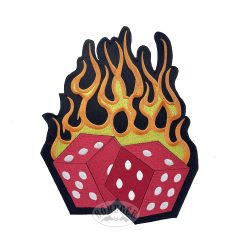 Lángoló dobókocka felvarró 