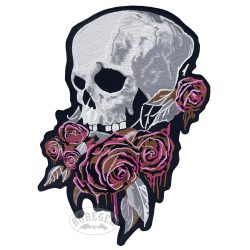 Rózsás koponya felvarró