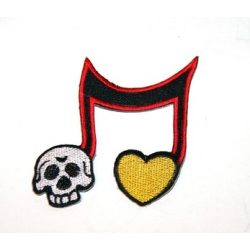 Koponyás hangjegy felvarró