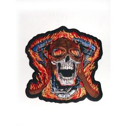 Lángoló V-blokk koponyával felvarró