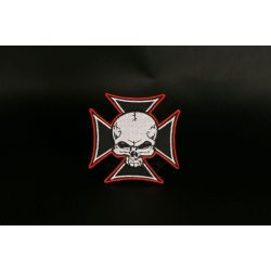 Vaskereszt koponya felvarró