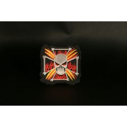 Lángoló vaskersztes koponya felvarró