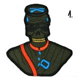 Polgárháborús koponya felvarró