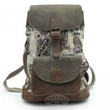 Kártyalap  mintás szövet-bőr hátitáska