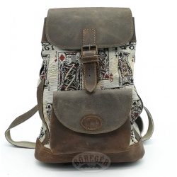 Kártyalap  mintás szövet-bőr hátitáska