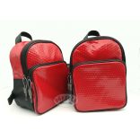 Piros bőr hátitáska