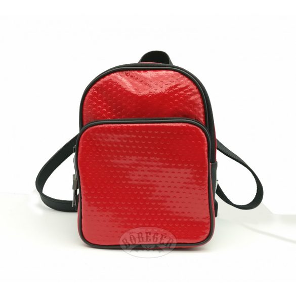 Piros bőr hátitáska