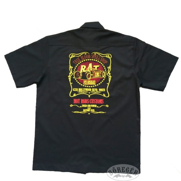 Billy Eight hímzett rövid ujjú ing (Hot Rod)