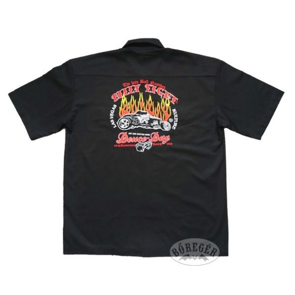 Billy Eight rövid ujjú hímzett ing (Rockabilly)