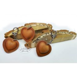 Kulcstartó 3D bőr szív
