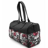 Skull & Roses női táska valódi bőrből koponya és rózsa mintával