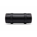 Fekete marhabőr villatáska piros lángnyelv betétekkel – 30×11 cm