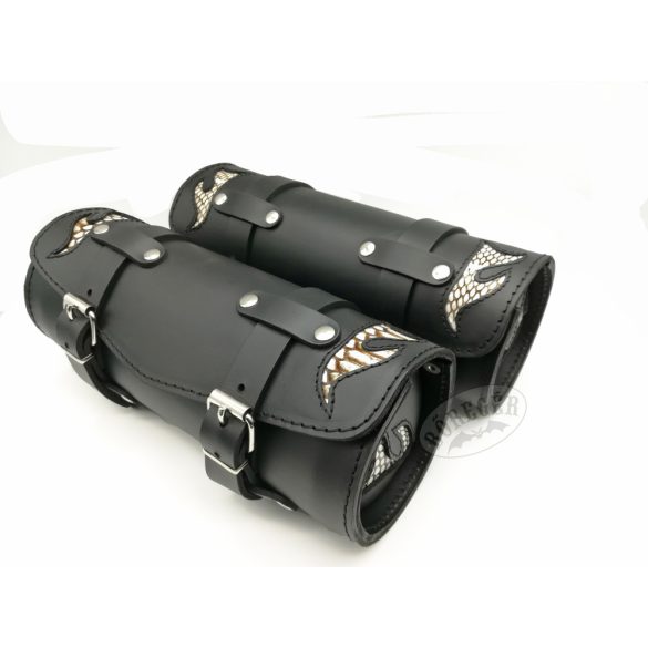 Bőr villatáska/ kígyóbőr betéttel/