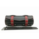 Bőr villatáska /fekete-piros /