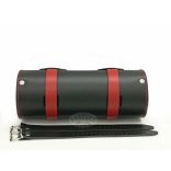 Bőr villatáska /fekete-piros /