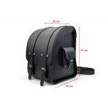 Valódi bőr oldaltáska hátizsák funkcióval fekete 37 cm – duplafedeles, csatos és cipzáras (LG08)