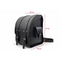   Valódi bőr oldaltáska hátizsák funkcióval fekete 37 cm – duplafedeles, csatos és cipzáras (LG08)