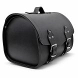 Prémium valódi bőr hátsó hengertáska – fekete, 40 cm – 4 mm vastag marhabőr